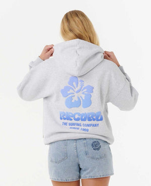 Rip Curl Surf Puff Heritage Hood Sweatshirt-Grey Marle