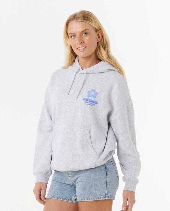 Rip Curl Surf Puff Heritage Hood Sweatshirt-Grey Marle