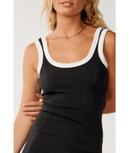 Rip Curl Retro Swell Mini Dress-Washed Black