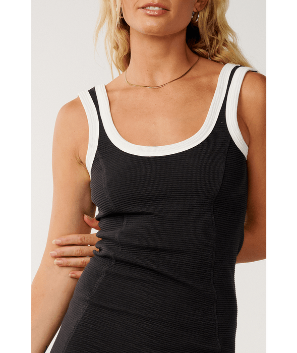 Rip Curl Retro Swell Mini Dress-Washed Black