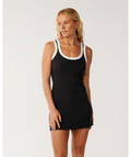 Rip Curl Retro Swell Mini Dress-Washed Black