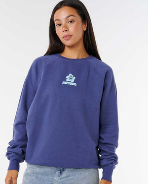 Rip Curl Luxe Surf Raglan Relaxed Crew Sweatshirt-Navy