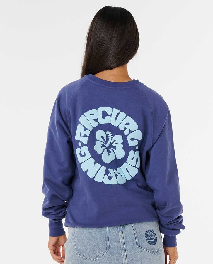 Rip Curl Luxe Surf Raglan Relaxed Crew Sweatshirt-Navy
