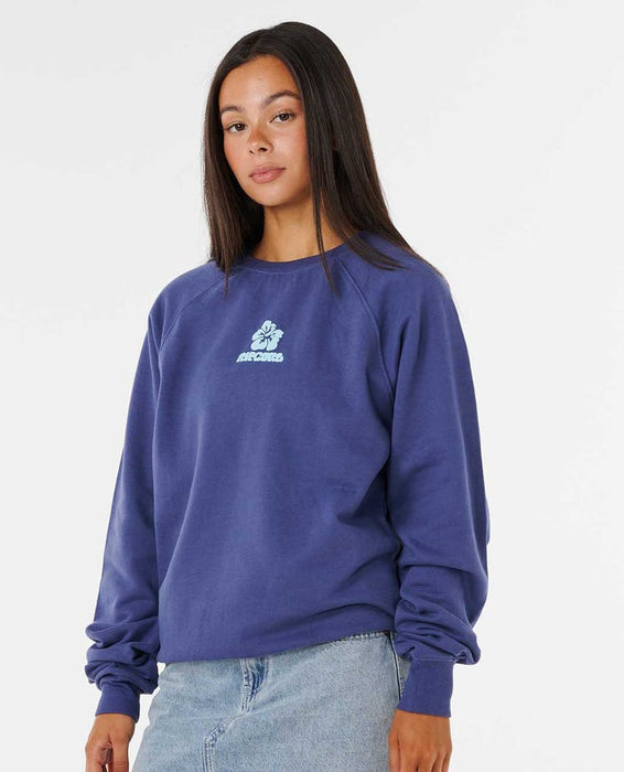 Rip Curl Luxe Surf Raglan Relaxed Crew Sweatshirt-Navy