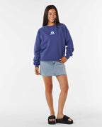 Rip Curl Luxe Surf Raglan Relaxed Crew Sweatshirt-Navy