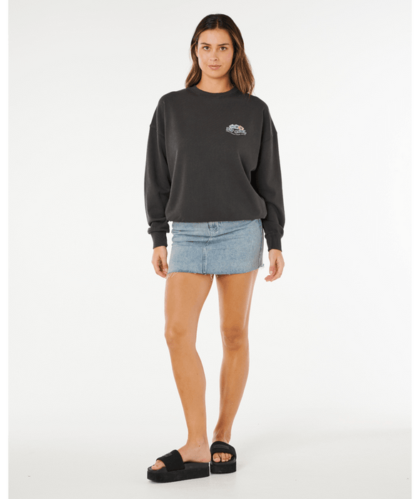 Rip Curl Bells Heritage Crew Sweatshirt-Washed Black