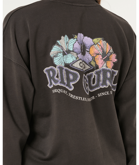 Rip Curl Bells Heritage Crew Sweatshirt-Washed Black