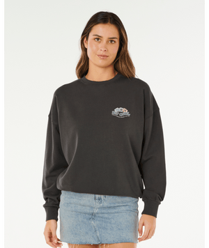 Rip Curl Bells Heritage Crew Sweatshirt-Washed Black