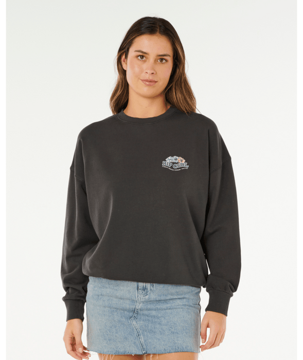 Rip Curl Bells Heritage Crew Sweatshirt-Washed Black