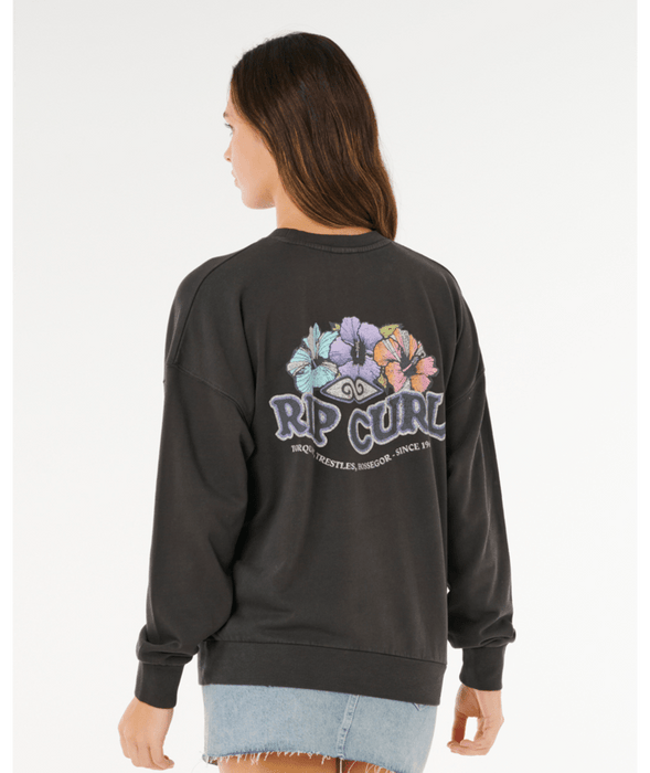 Rip Curl Bells Heritage Crew Sweatshirt-Washed Black