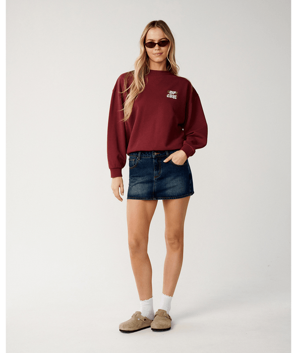 Rip Curl Sports Dept Crew Sweatshirt-Dark Plum