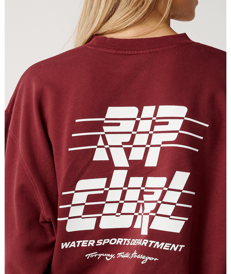Rip Curl Sports Dept Crew Sweatshirt-Dark Plum
