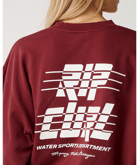 Rip Curl Sports Dept Crew Sweatshirt-Dark Plum