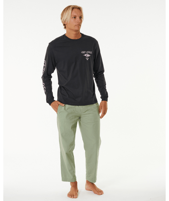 Rip Curl Fade Out Icon L/S Tee-Black/Purple