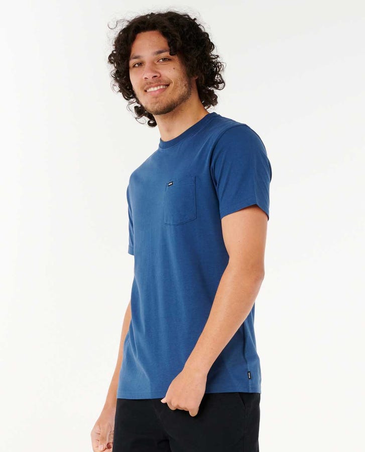 Rip Curl Plain Pocket Tee-Washed Navy