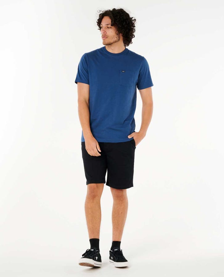 Rip Curl Plain Pocket Tee-Washed Navy