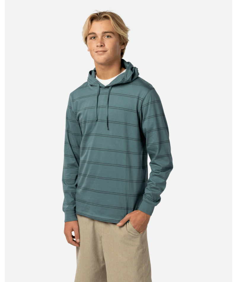 Bluestone Rip Rip Curl Plain Stripe Hooded L/S Tee-Bluestone — REAL Watersports