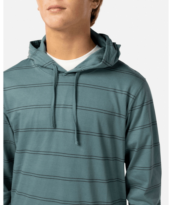 Rip Curl Plain Stripe Hooded L/S Tee-Bluestone