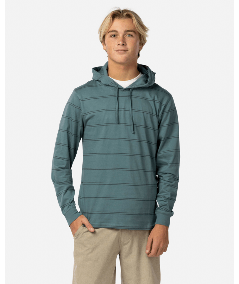 Bluestone Rip Rip Curl Plain Stripe Hooded L/S Tee-Bluestone — REAL Watersports