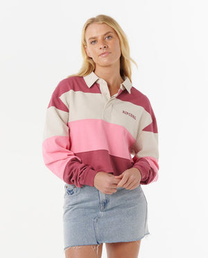 Rip Curl Keepsakes Rugby L/S Shirt-Pink