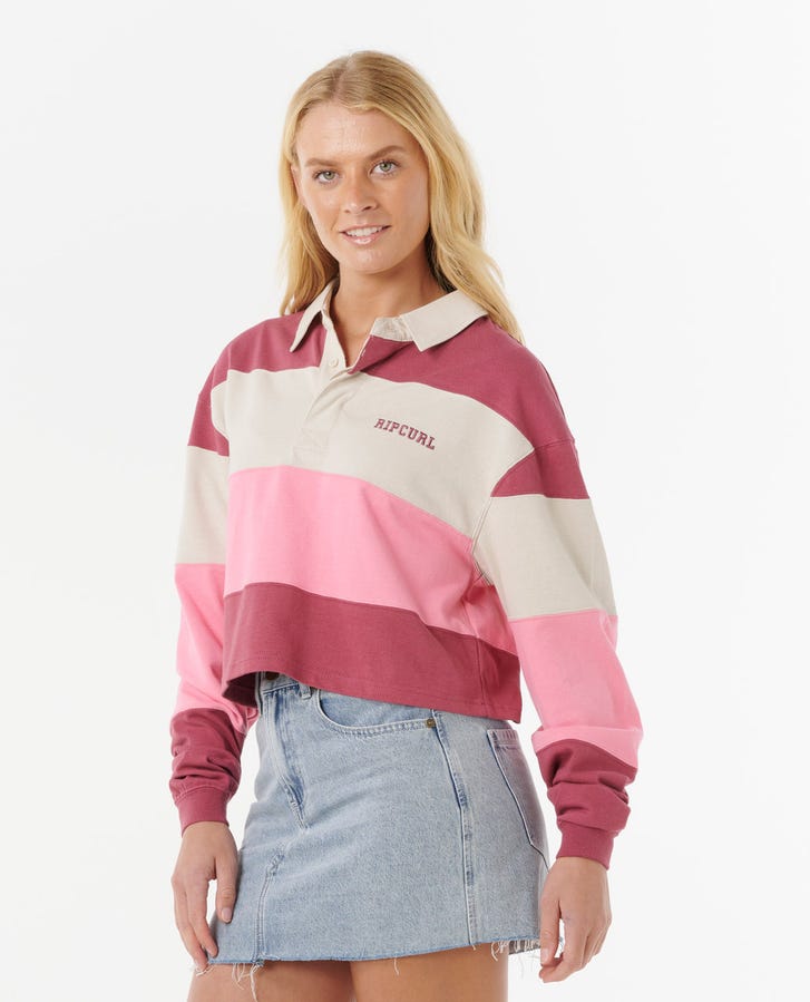 Rip Curl Keepsakes Rugby L/S Shirt-Pink