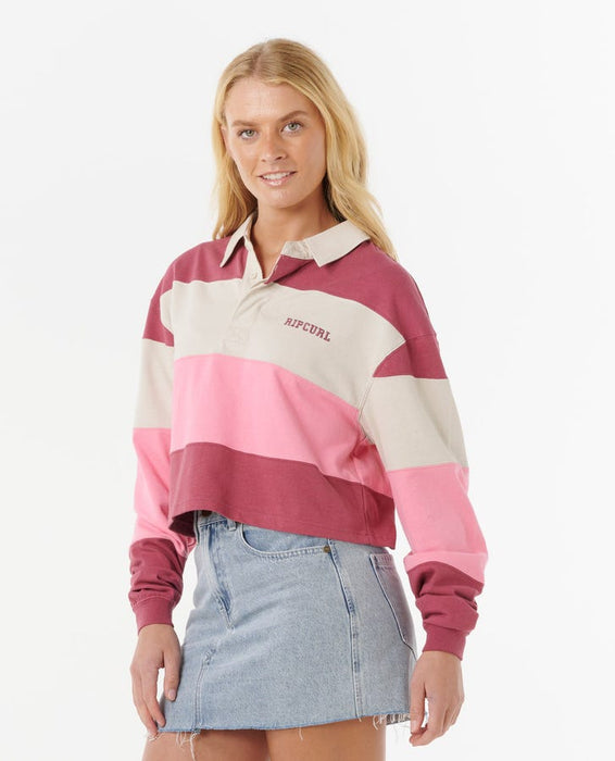 Rip Curl Keepsakes Rugby L/S Shirt-Pink