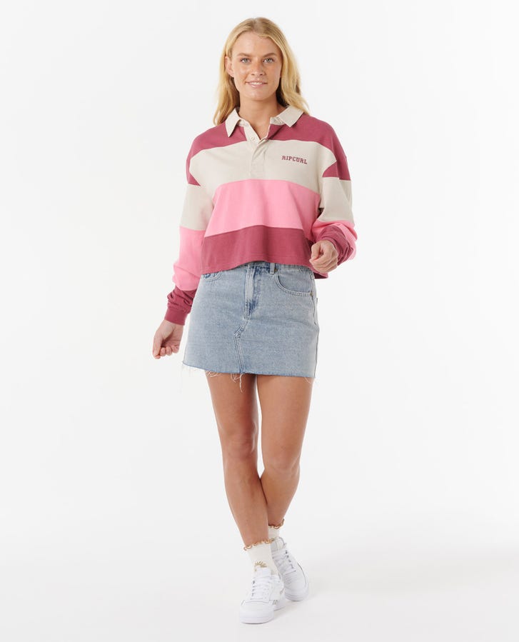 Rip Curl Keepsakes Rugby L/S Shirt-Pink