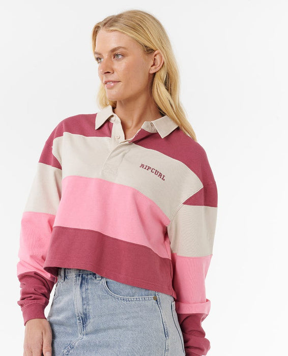 Rip Curl Keepsakes Rugby L/S Shirt-Pink