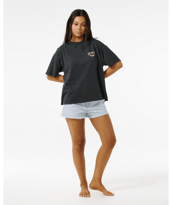 Rip Curl Re-Issue Heritage Tee-Washed Black