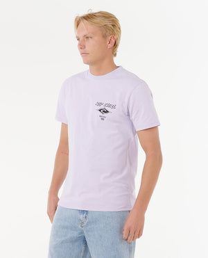 Rip Curl Fade Out Icon Tee-Iced Lavender