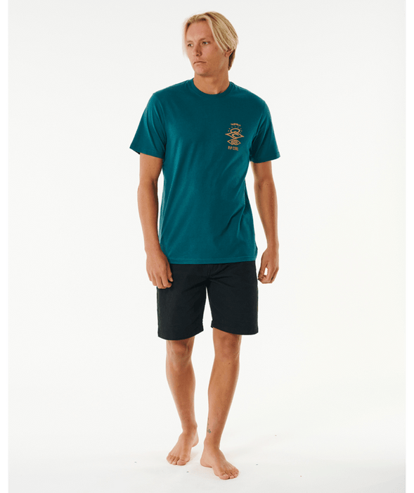 Rip Curl Search Icon Tee-Blue Green