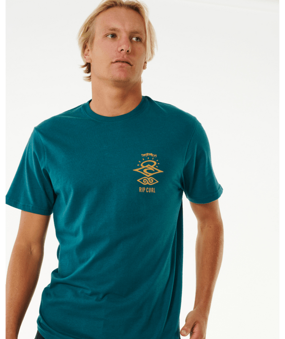 Rip Curl Search Icon Tee-Blue Green