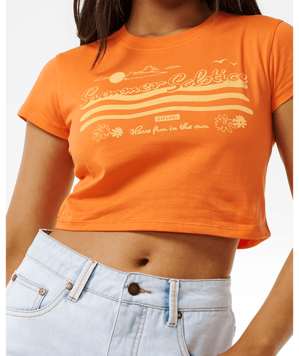 Rip Curl Summer Solstice Baby Tee-Bright Orange
