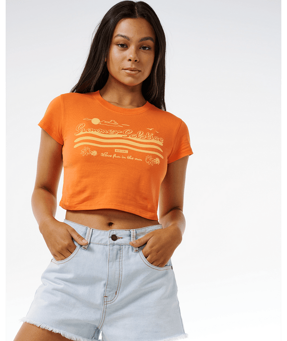 Rip Curl Summer Solstice Baby Tee-Bright Orange