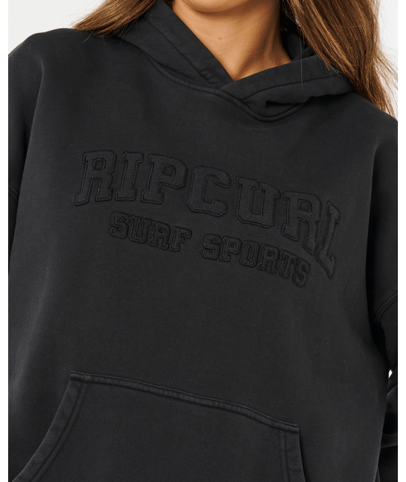 Rip Curl Varsity Sports Oversized Sweatshirt-Black