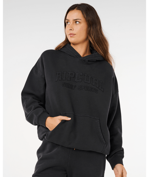 Rip Curl Varsity Sports Oversized Sweatshirt-Black