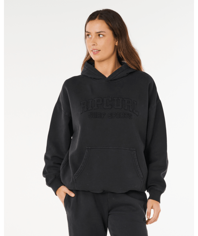 Rip Curl Varsity Sports Oversized Sweatshirt-Black