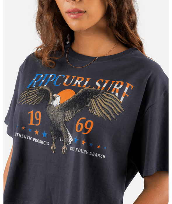 Rip Curl Soaring Crop Tee-Washed Black