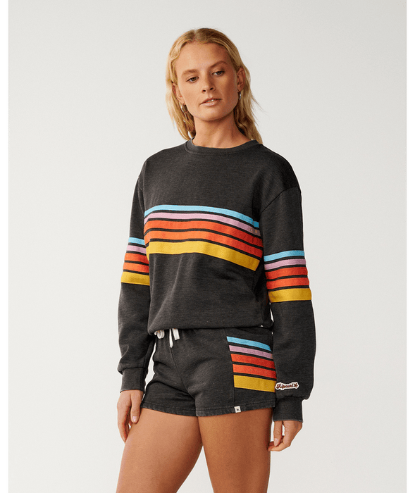 Rip Curl Surf Revival Relaxed Crew Sweatshirt-Washed Black
