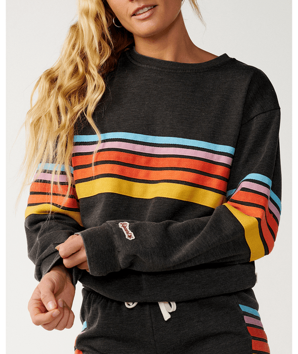 Rip Curl Surf Revival Relaxed Crew Sweatshirt-Washed Black