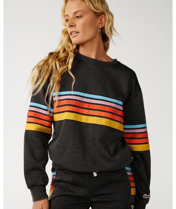 Rip Curl Surf Revival Relaxed Crew Sweatshirt-Washed Black