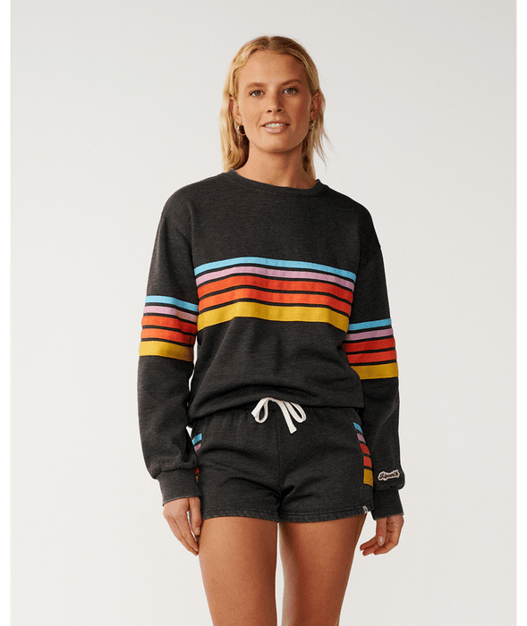 Rip Curl Surf Revival Relaxed Crew Sweatshirt-Washed Black