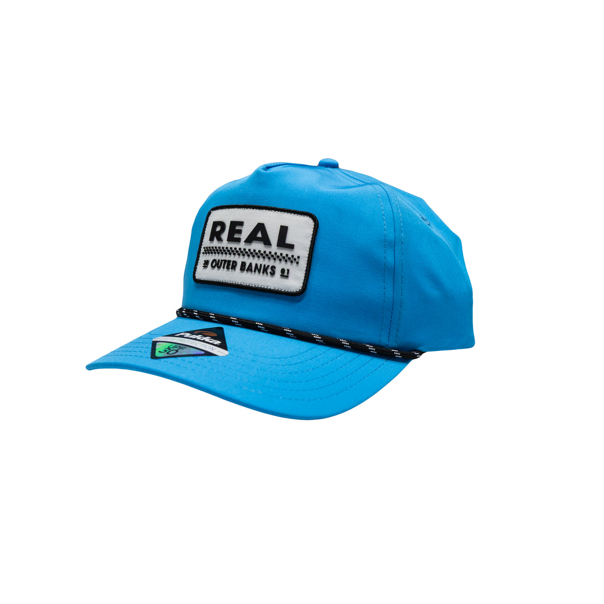 REAL Checkered Patch Hat-Neon Blue