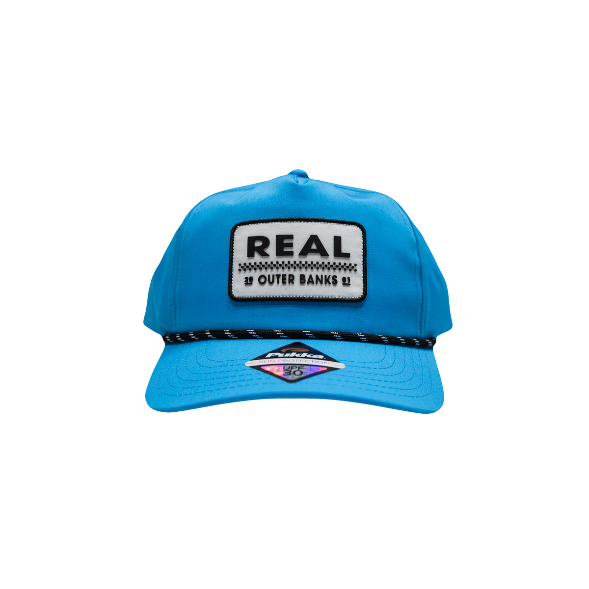 REAL Checkered Patch Hat-Neon Blue