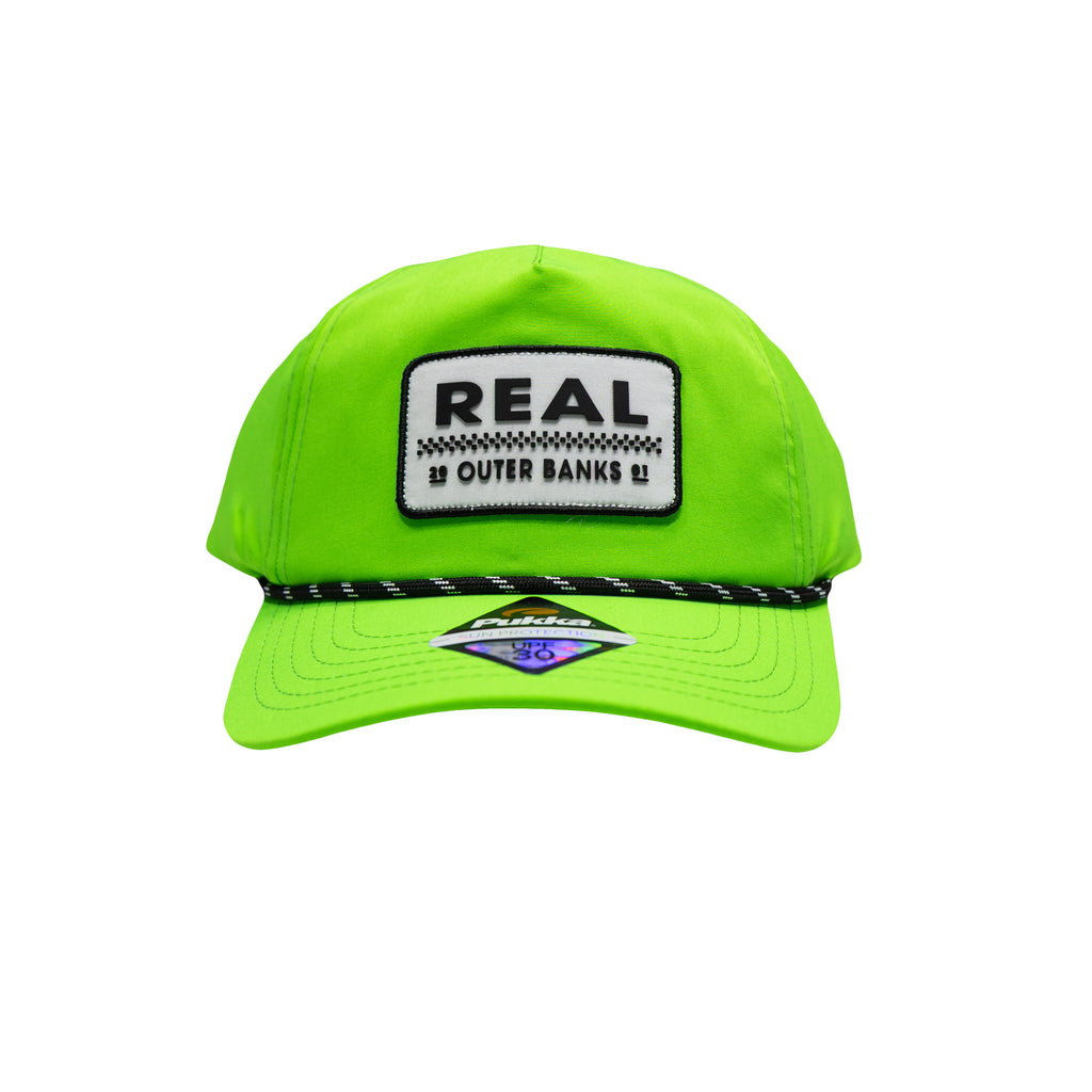 REAL Checkered Patch Hat-Neon Green