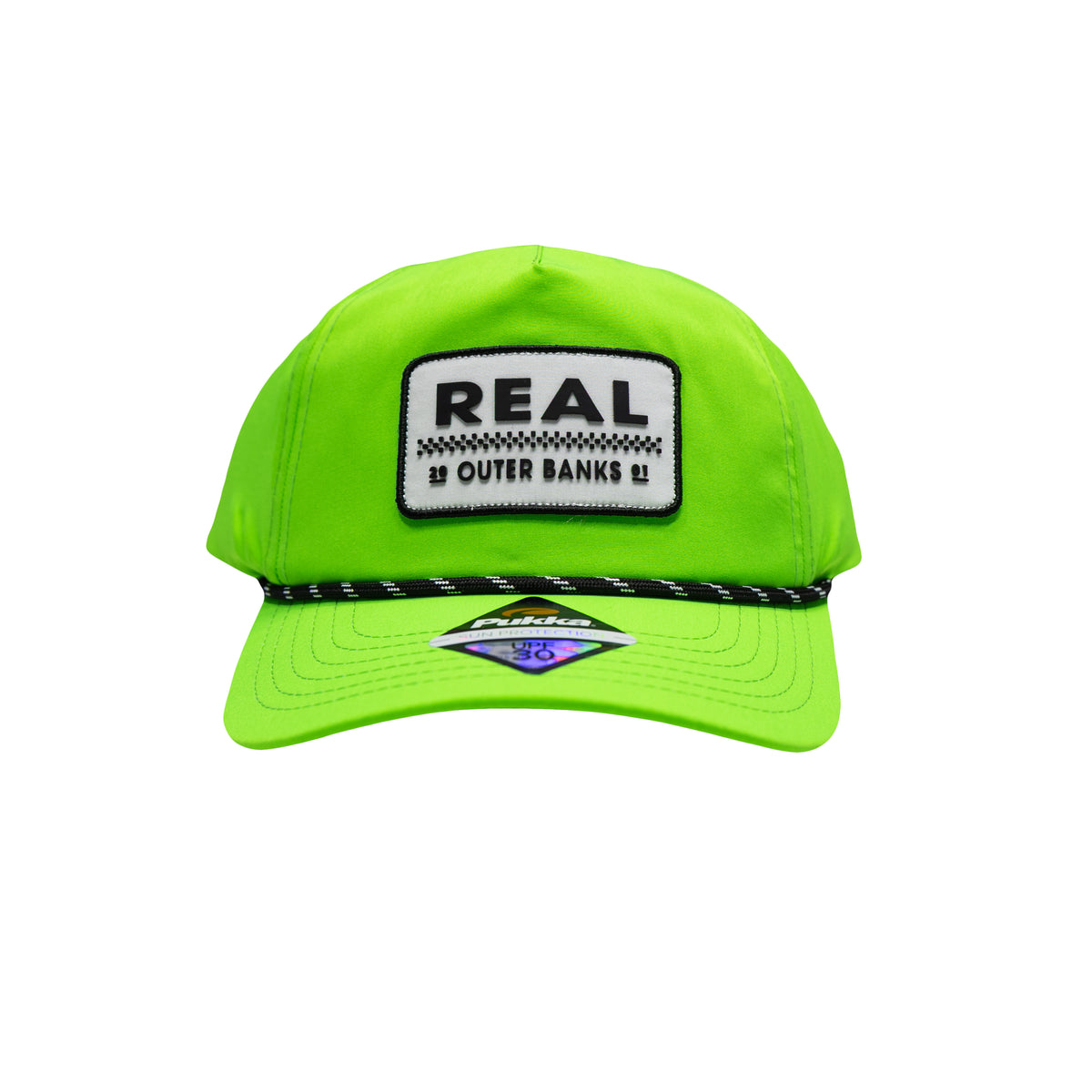 REAL Checkered Patch Hat-Neon Green