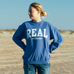 REAL Block Letters Crew Sweatshirt-Peri
