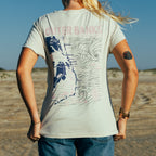 REAL Wmn's Outer Banks Map Boyfriend Tee-Bone/Twilight
