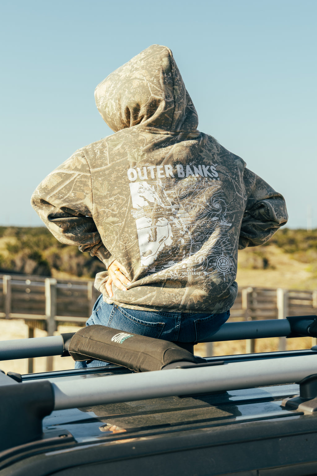 REAL Outer Banks Map Hooded Sweatshirt-Desert Camo