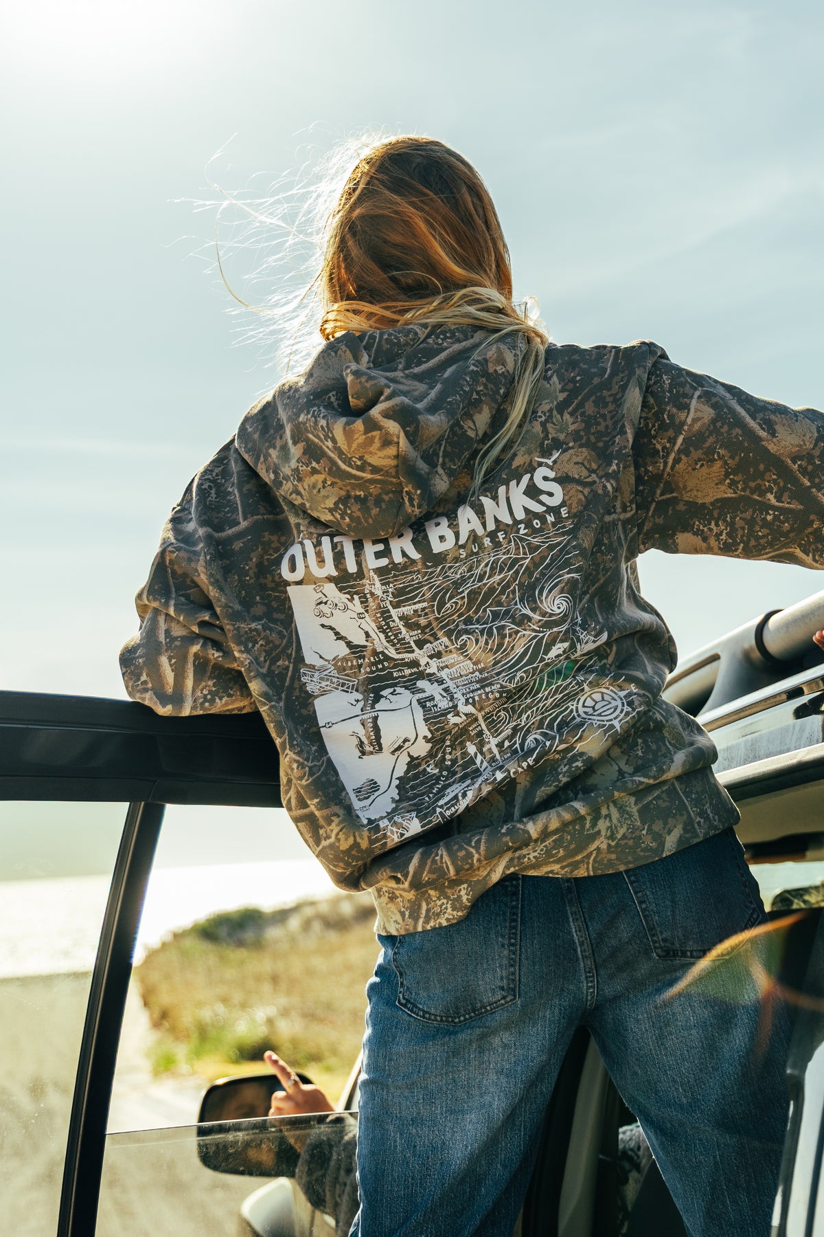 REAL Outer Banks Map Hooded Sweatshirt-Desert Camo